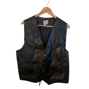Vintage Kezia Genuine Leather Vest Motorcycle Black Medium Jacket